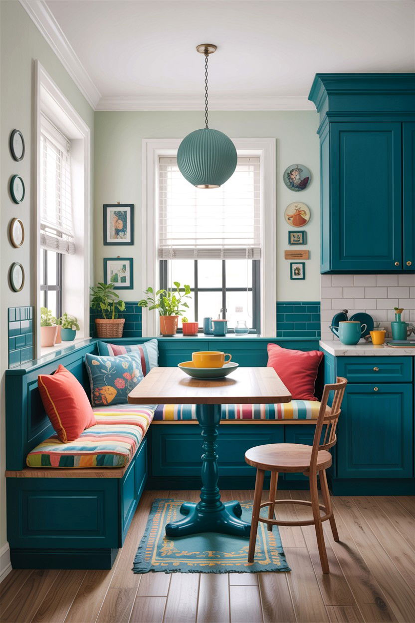 Teal kitchen breakfast nook - 30 teal kitchen design ideas