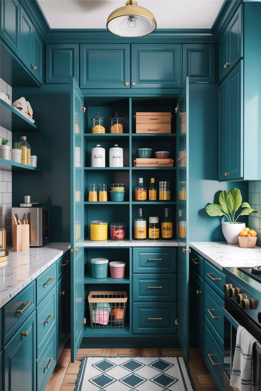 Teal kitchen pantry - 30 teal kitchen design ideas