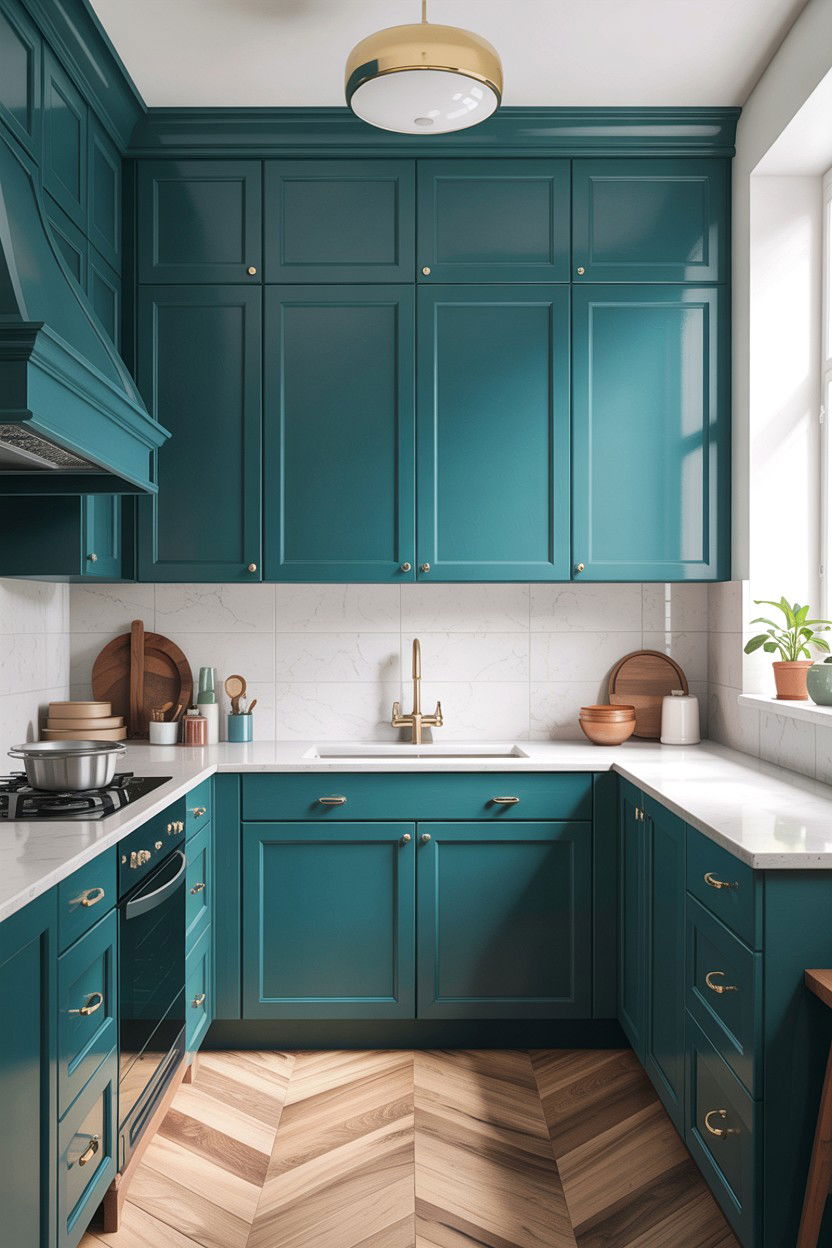 Teal kitchen quartz countertops - 30 teal kitchen design ideas