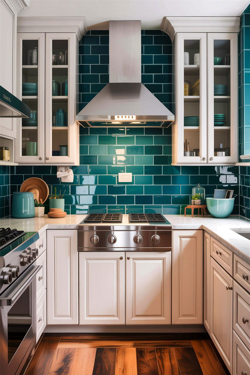 Teal kitchen subway tile - 30 teal kitchen design ideas