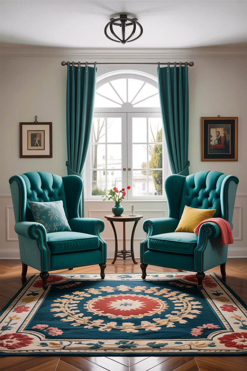 Teal living room chairs - 30 traditional teal living room ideas