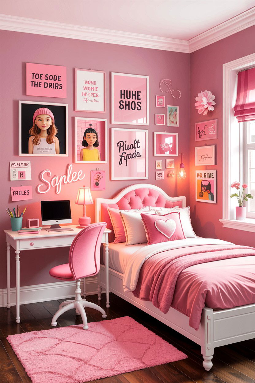 Teen girl pink bedroom - 30 bedroom pink walls