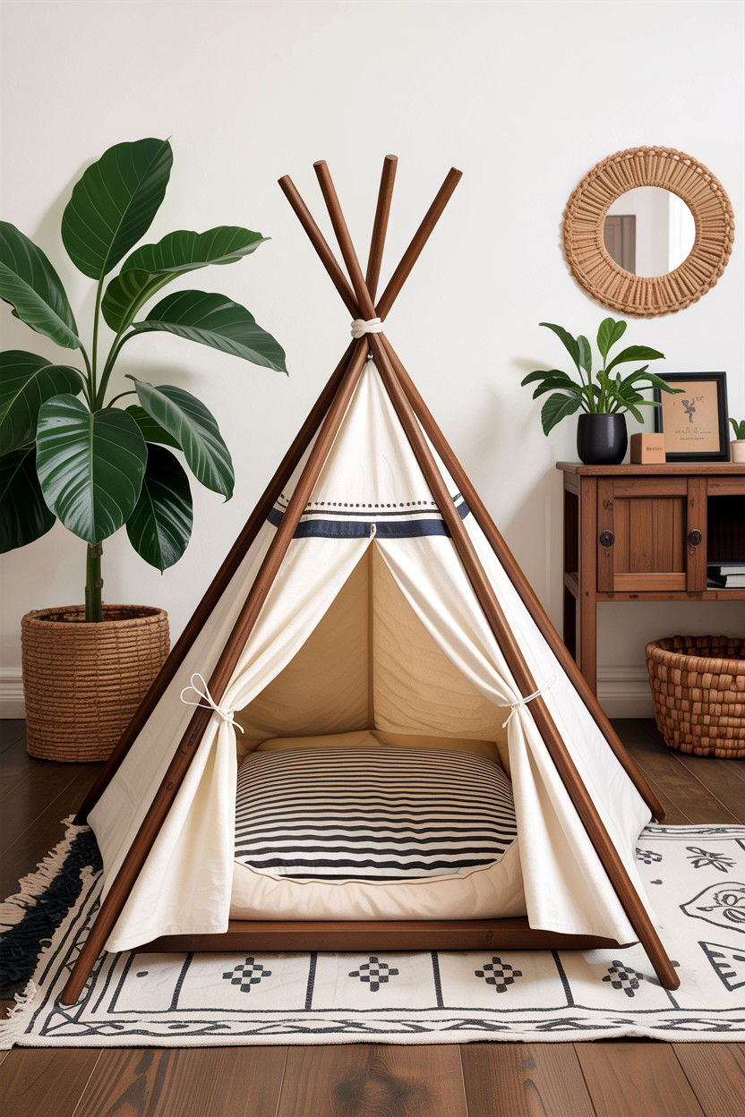 Teepee Dog Bed - 30 dog bed living room ideas