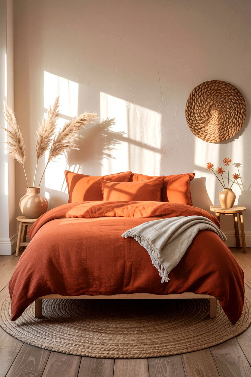 Terracotta Linen Bedding - 30 bedroom duvet covers