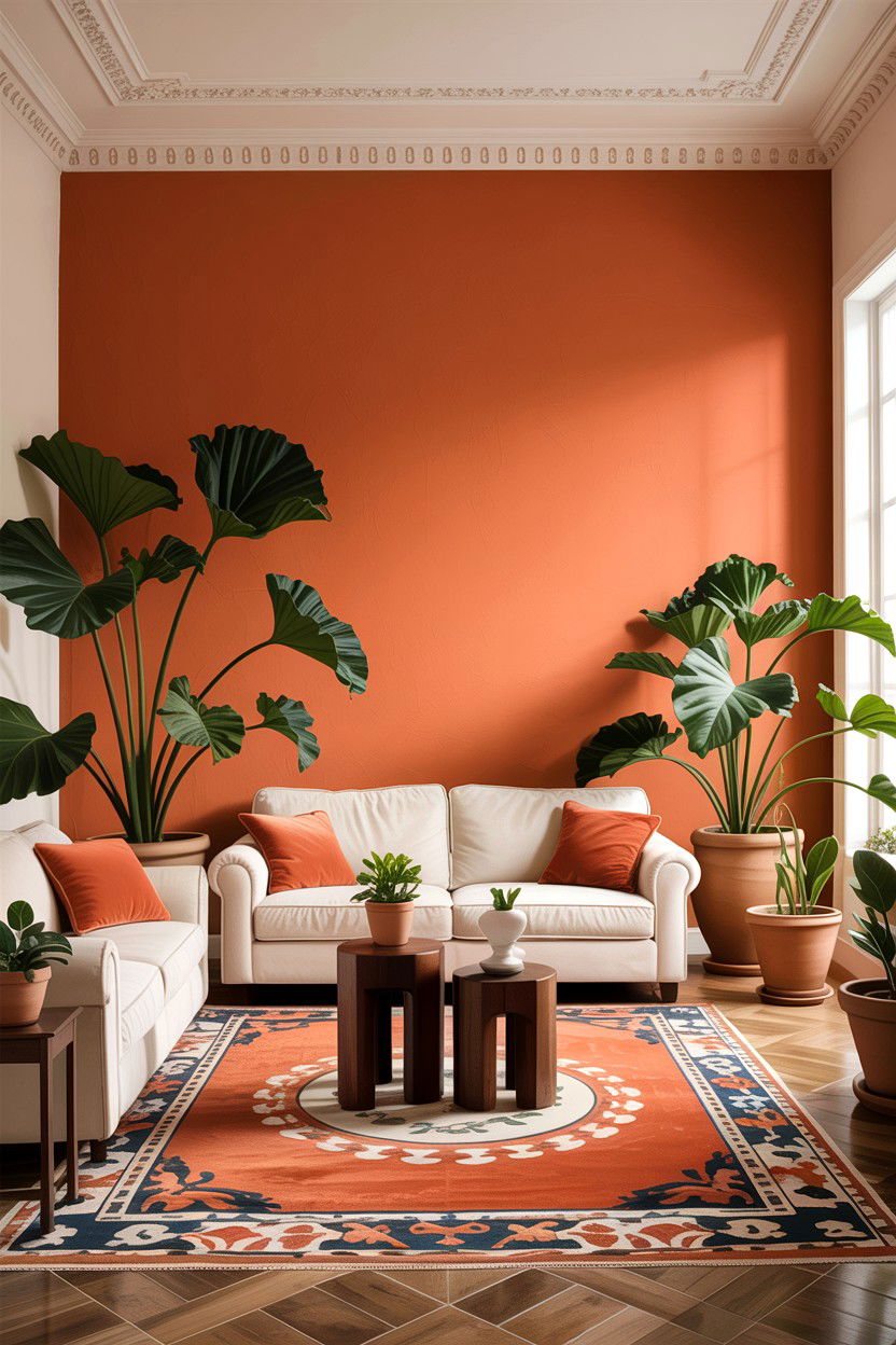 Terracotta Living Room Color - 30 Indian living room ideas
