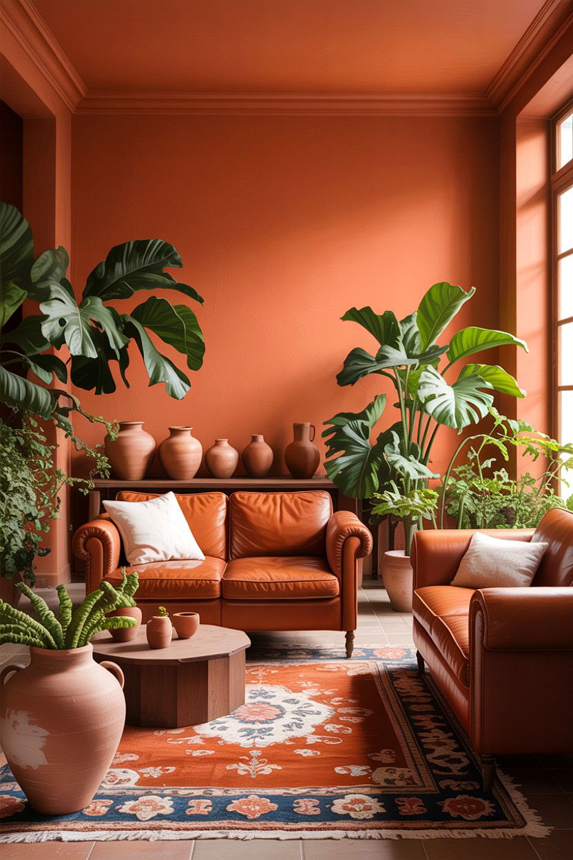 Terracotta Living Room - 30 African living room ideas