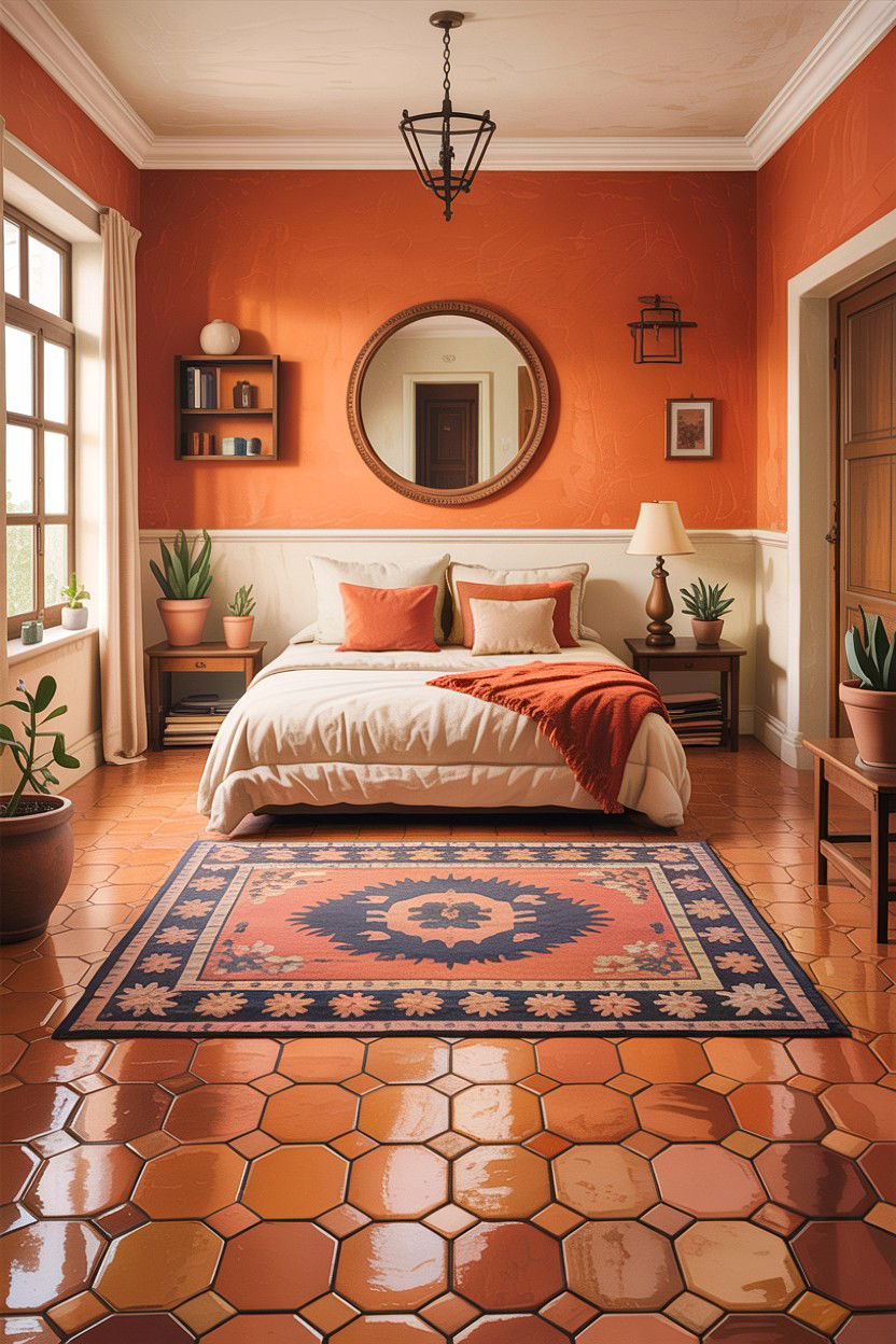 Terracotta Tile Bedroom Floor - 30 Spanish bedroom ideas