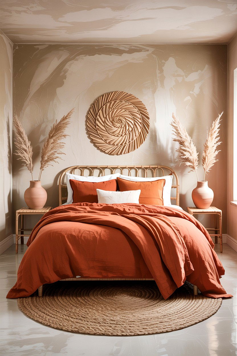 Terracotta and beige bedroom - 30 bedroom color schemes