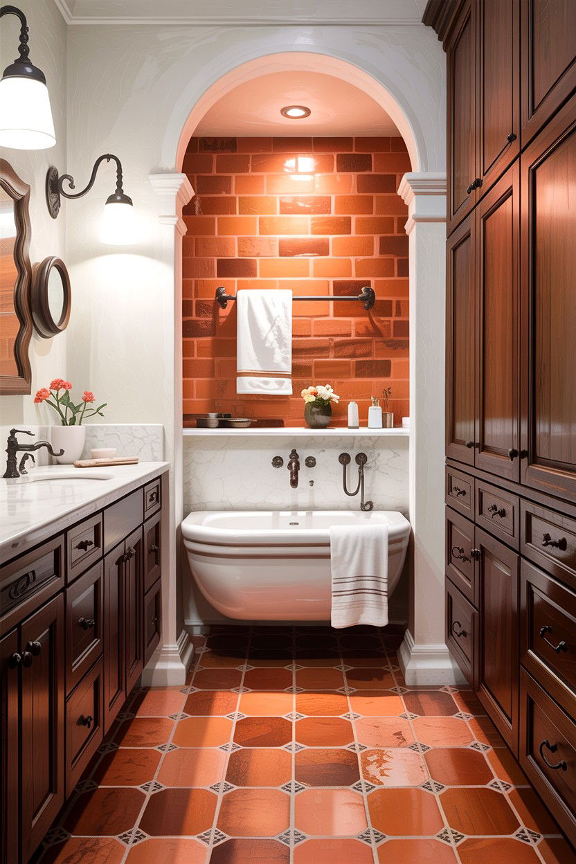 Terracotta bathroom - 30 amazing bathroom ideas
