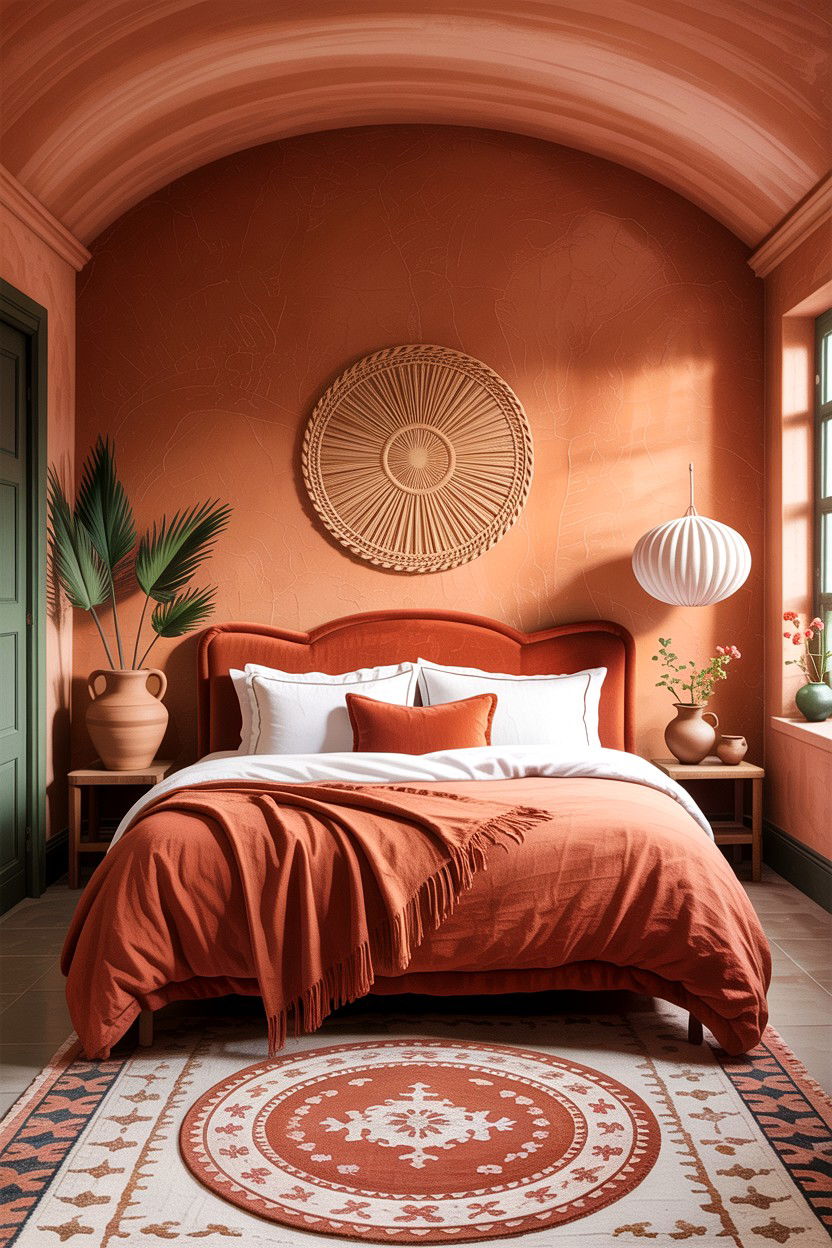 Terracotta bedroom - 30 bohemian bedroom ideas