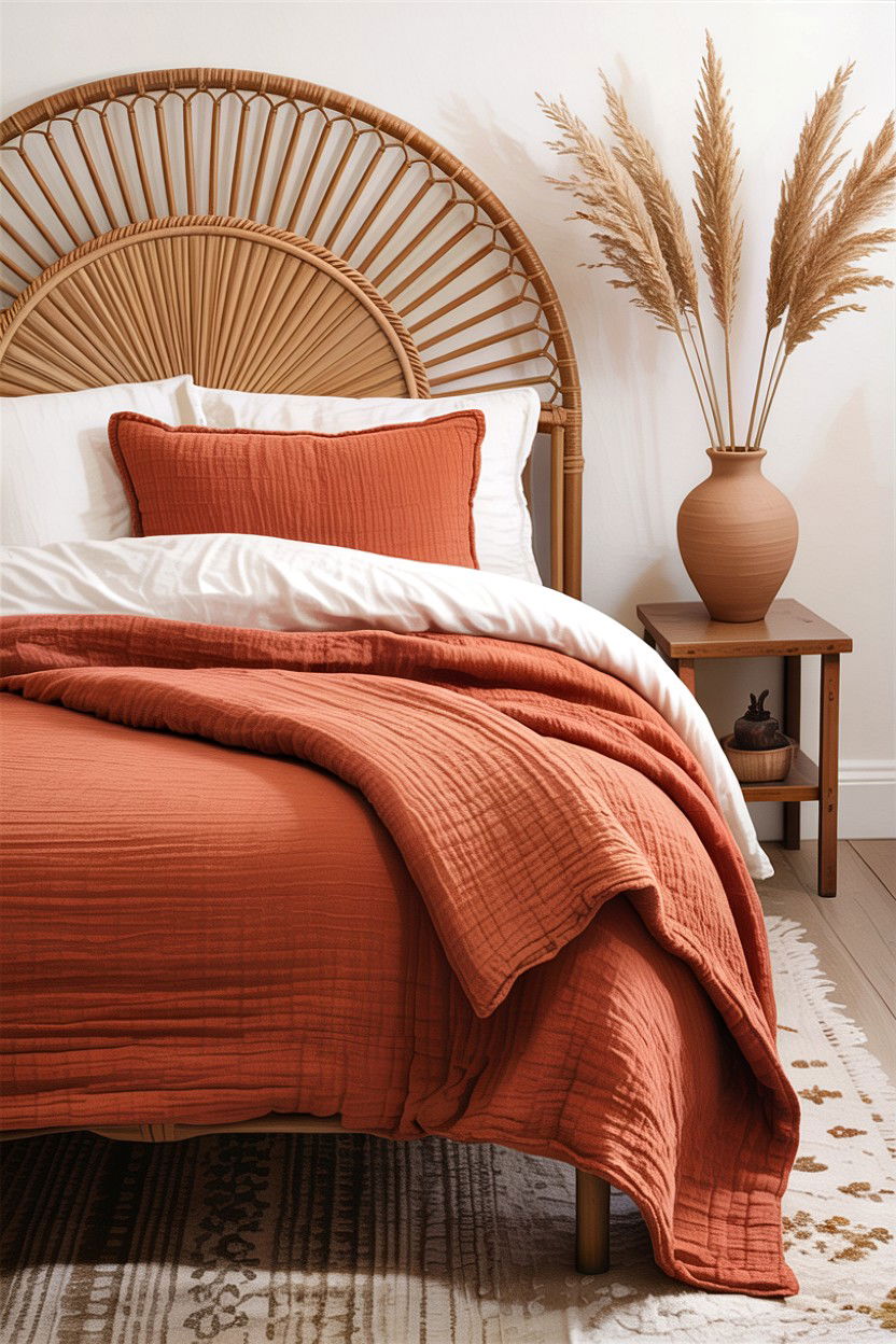 Terracotta gauze comforter - 30 bedroom comforters