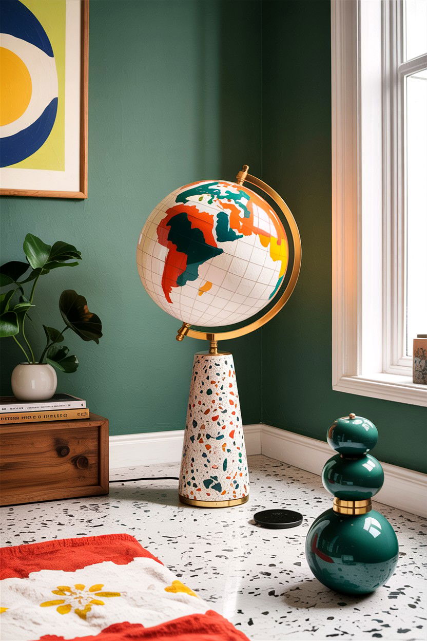 Terrazzo Base Globe Lamp - 30 bedroom globes