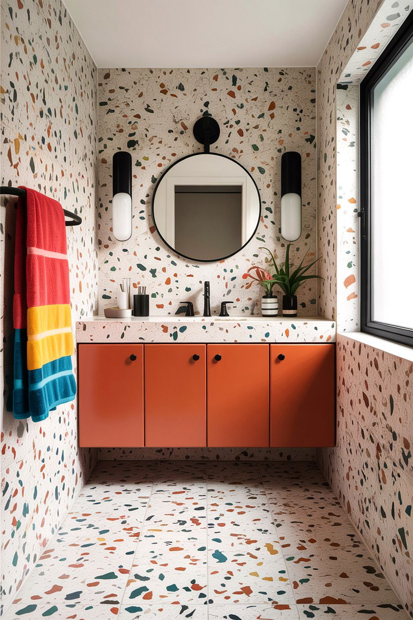 Terrazzo Bathroom Floor - 30 custom home bathroom ideas