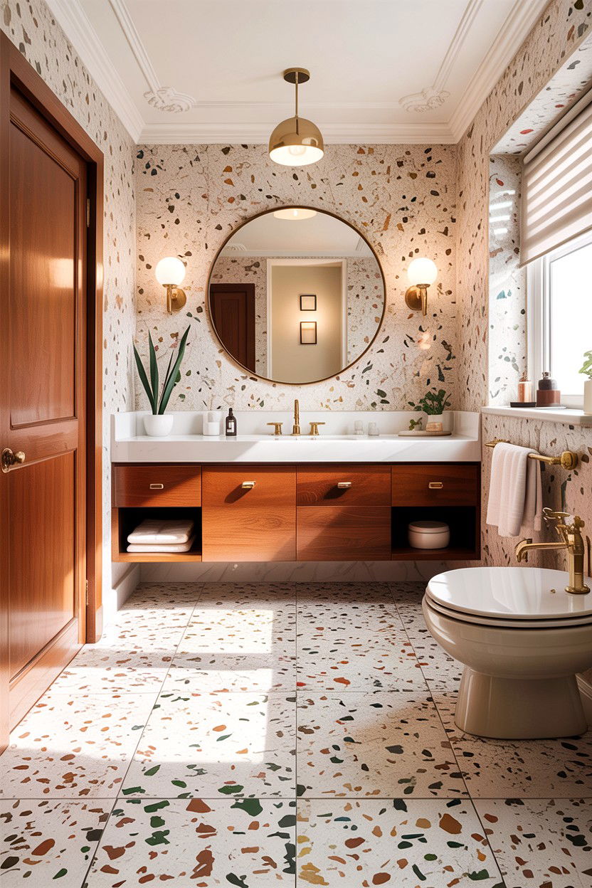 Terrazzo Bathroom Floor Finish - 30 heated bathroom floor ideas