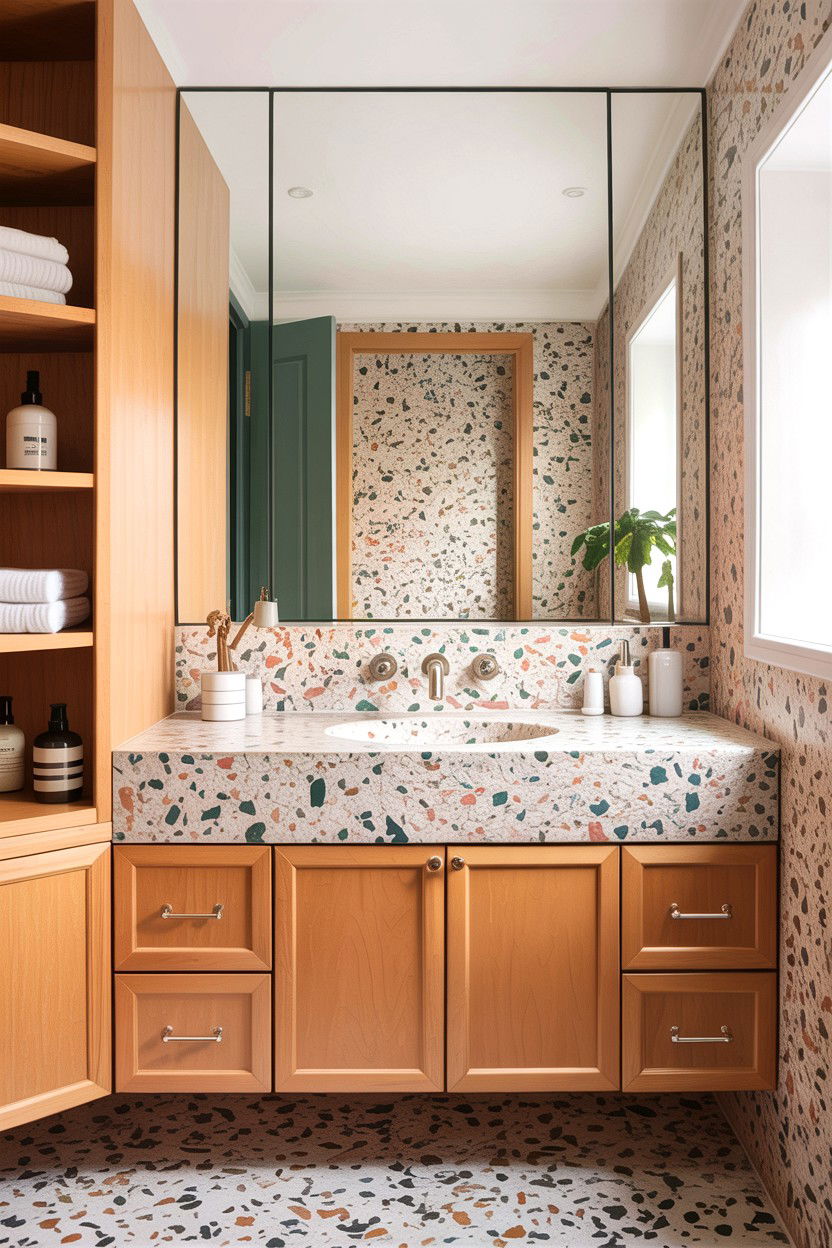 Terrazzo Bathroom Vanity - 30 custom bathroom vanity ideas