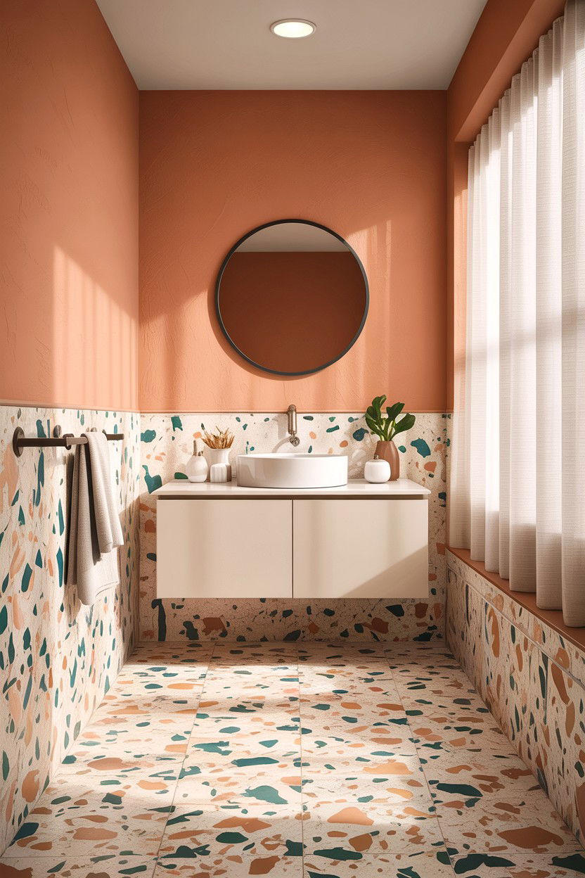 Terrazzo Floor Bathroom - 30 colorful bathroom ideas