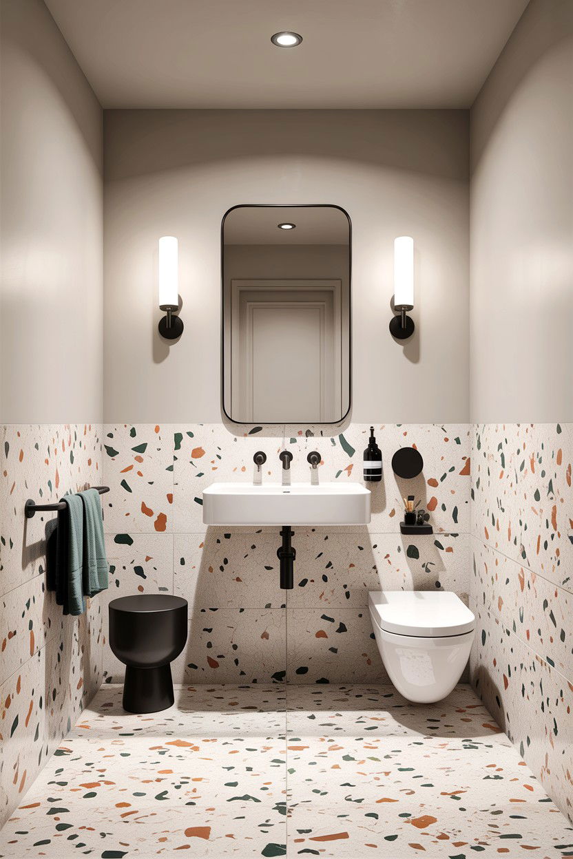 Terrazzo Floor Bathroom - 30 downstairs bathroom ideas