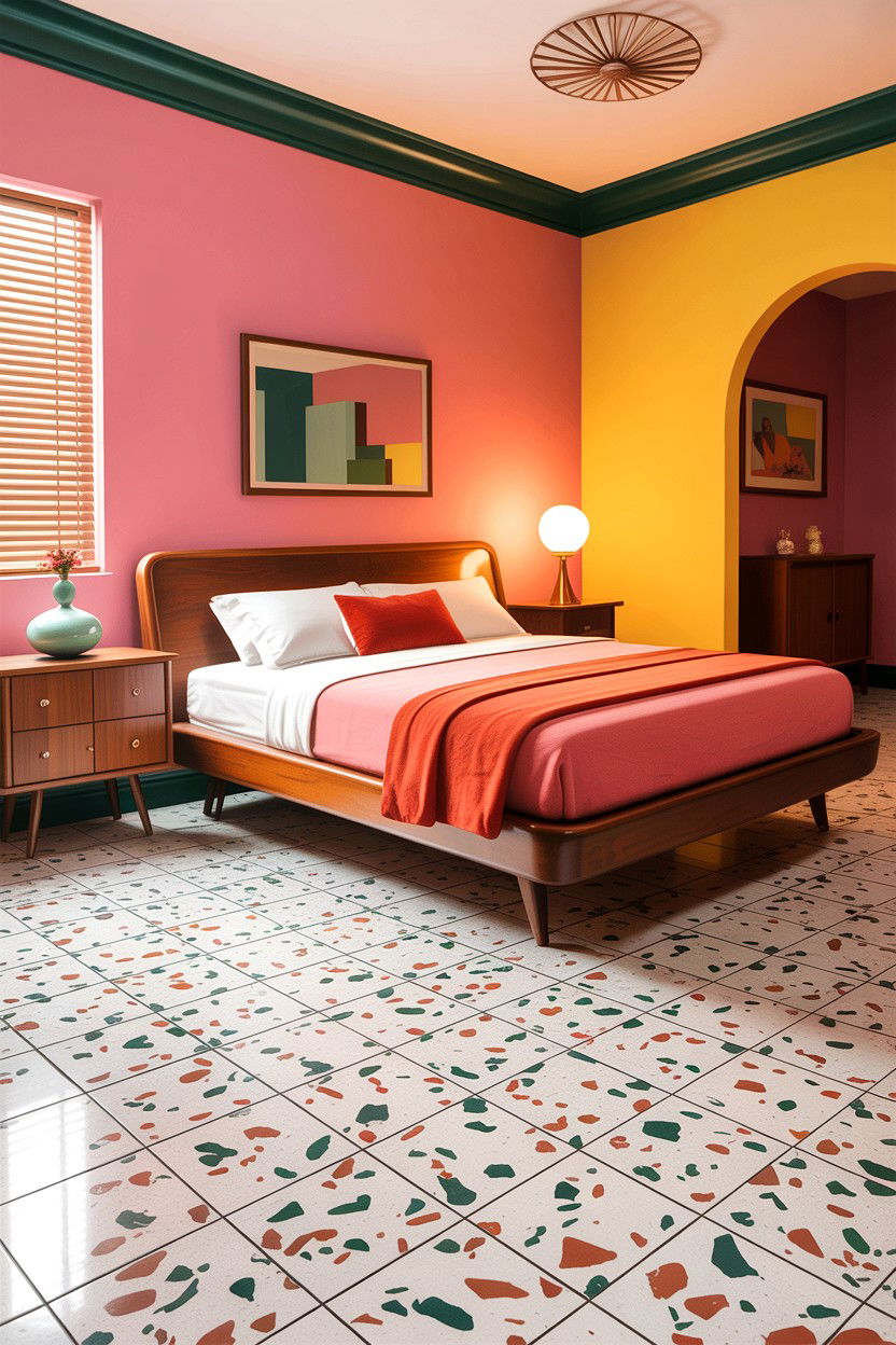 Terrazzo Floor Tiles - 30 bedroom floor ideas