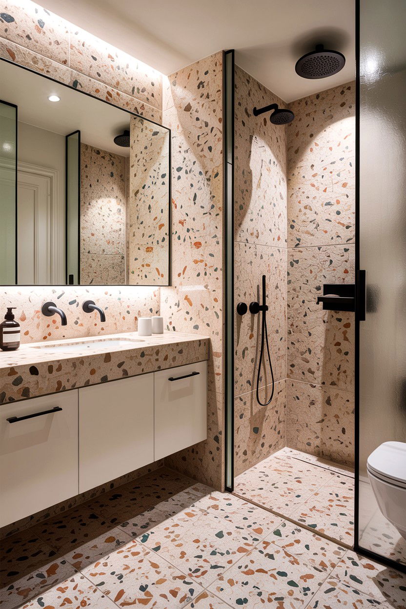 Terrazzo bathroom floor - 30 bathroom design ideas