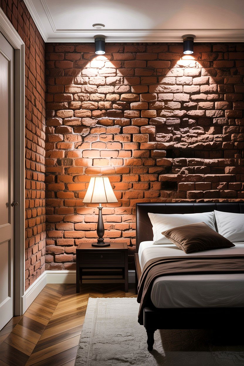 Textured Brick Bedroom - 30 exposed brick bedroom ideas