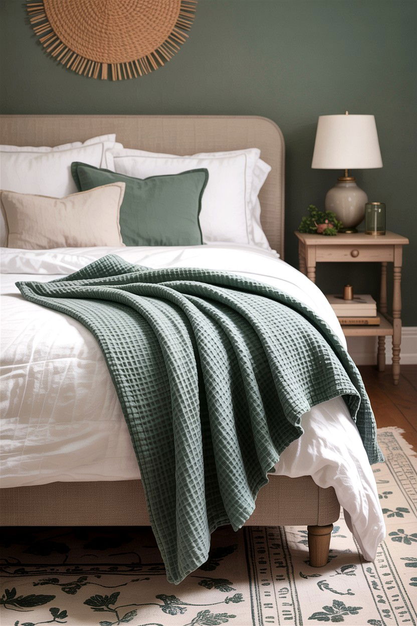 Textured Linen Throw - 30 linen bedroom ideas