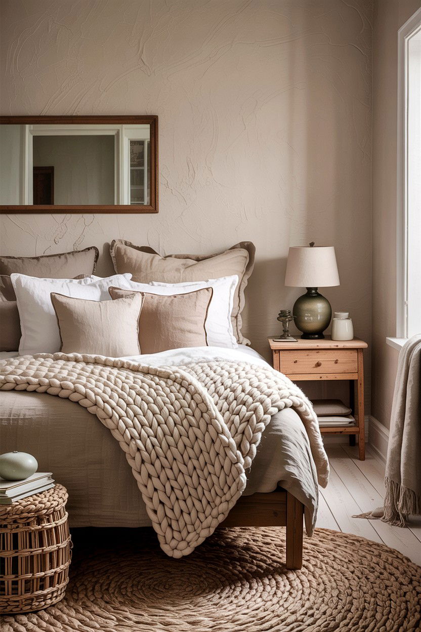 Textured Neutral Layered Bedroom - 30 Swedish bedroom ideas