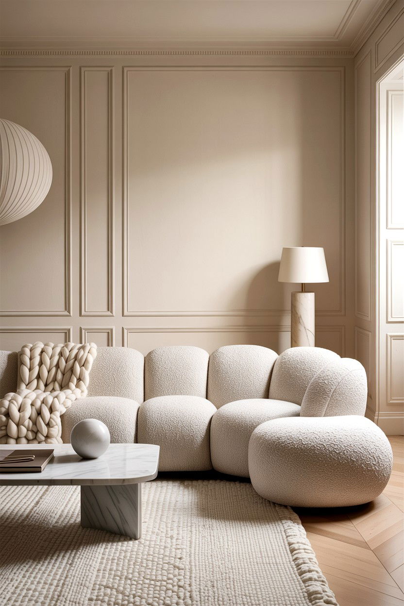 Textured Neutral Living Room - 30 California casual living room ideas