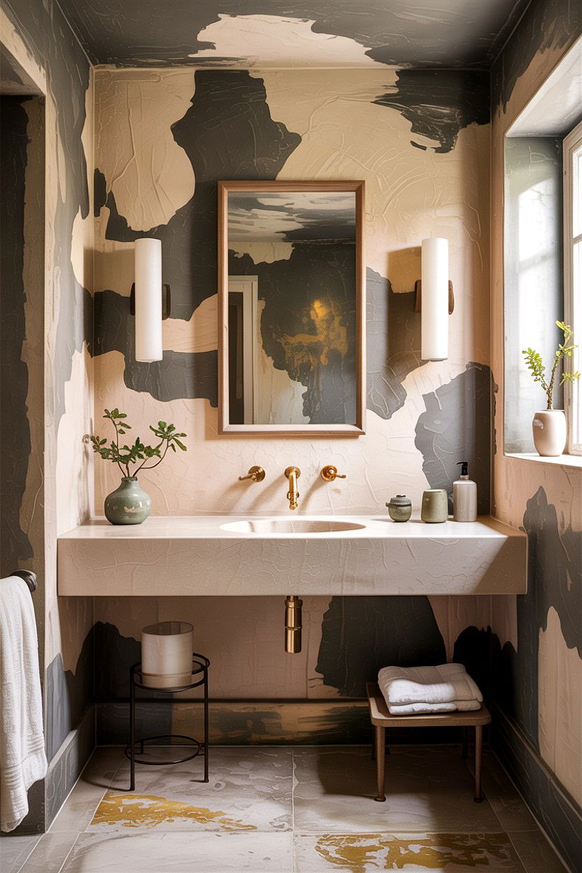 Textured Plaster Bathroom Wall - 30 desert bathroom ideas