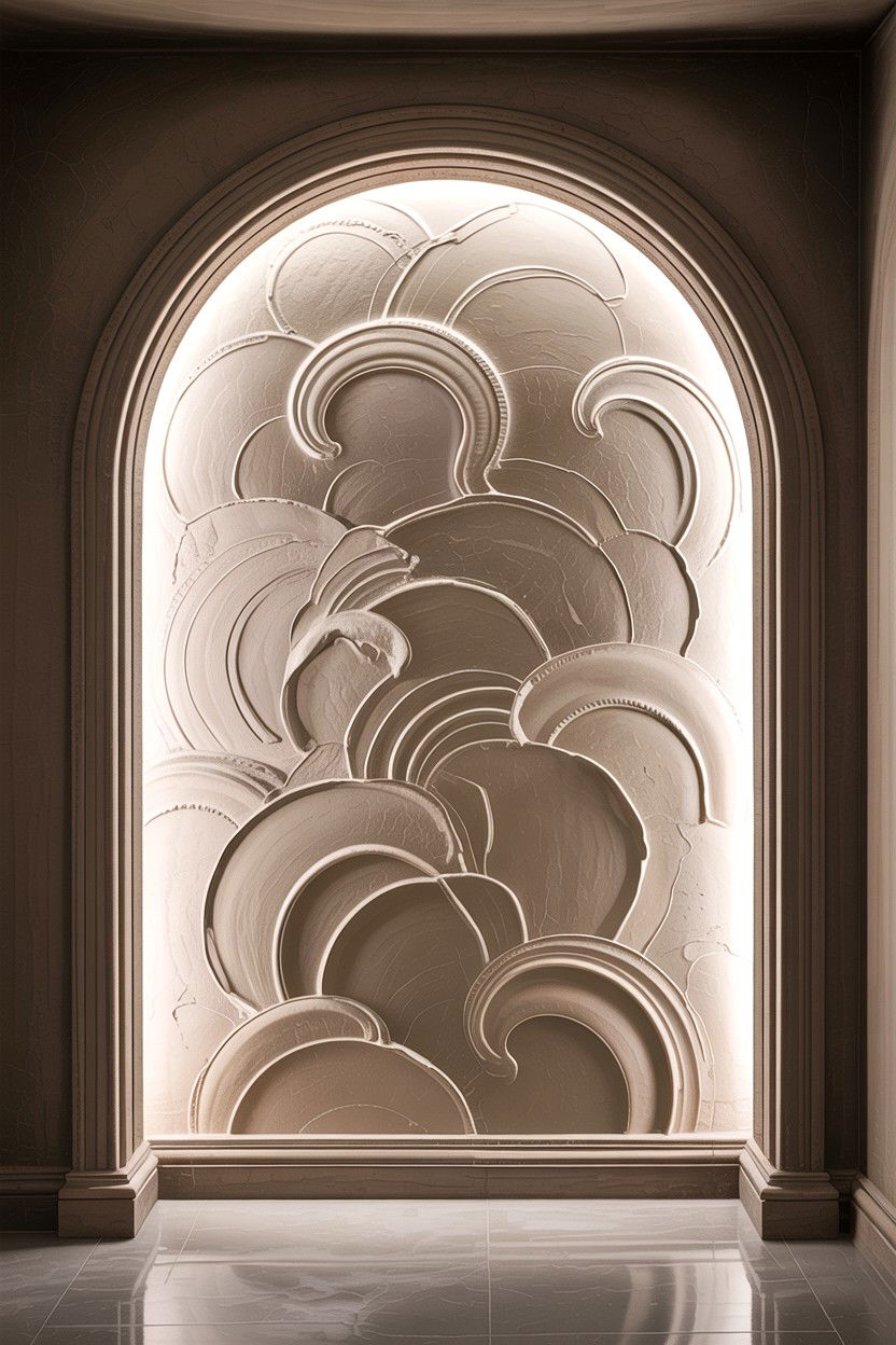 Textured Plaster Cove - 30 living room cove ceiling ideas