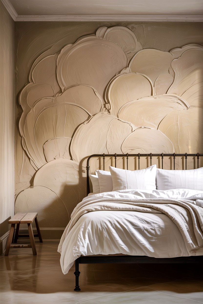 Textured Plaster Wall Bedroom - 30 layered texture bedroom ideas