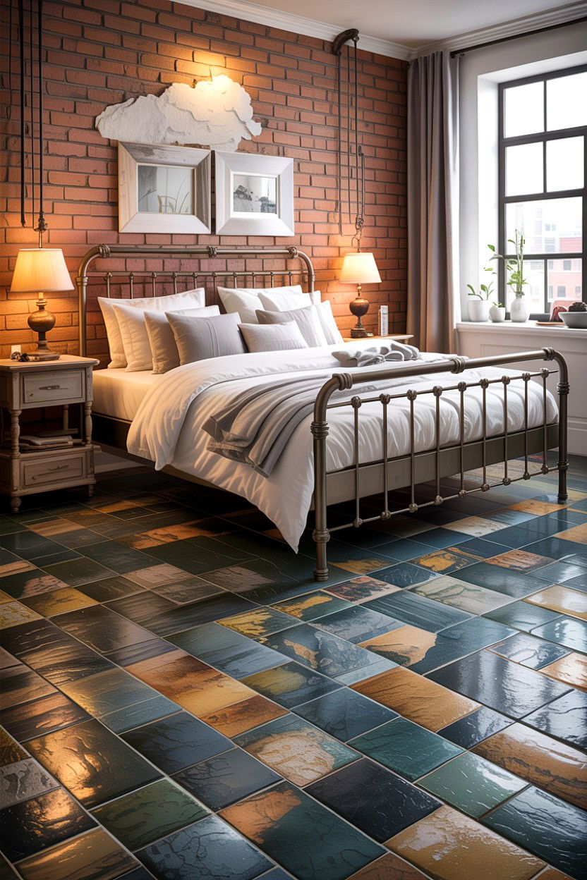 Textured Stone Laminate Flooring - 30 bedroom laminate flooring ideas