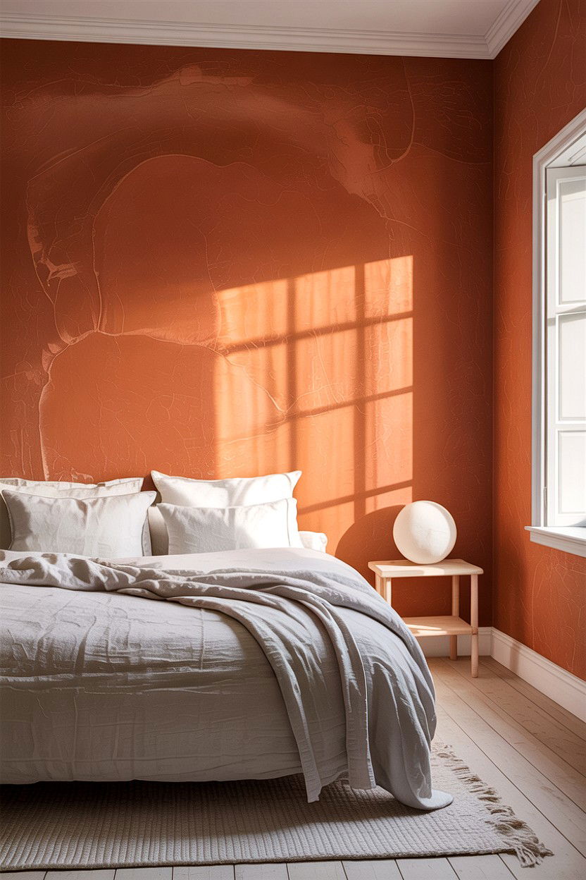 Textured Terracotta Bedroom Walls - 30 bedroom terracotta walls