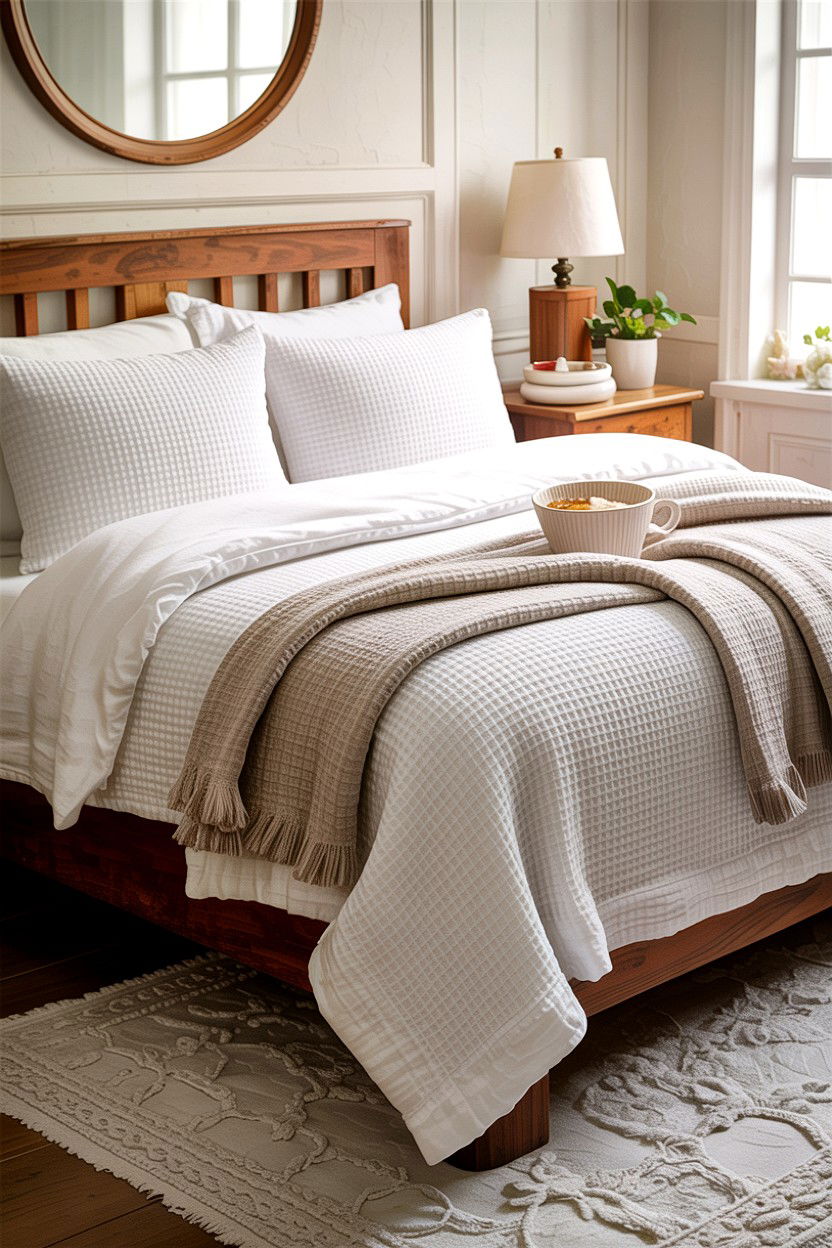 Textured Waffle Bed Skirt - 30 bedroom dust ruffles