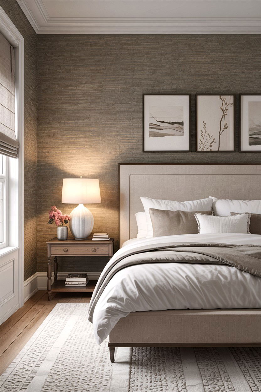 Textured Wallpaper Bedroom - 30 cozy bedroom ideas