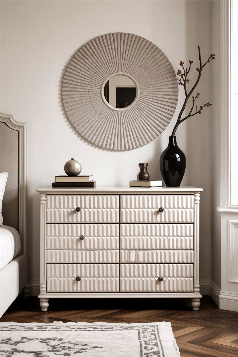 Textured White Dresser - 30 bedroom white dressers