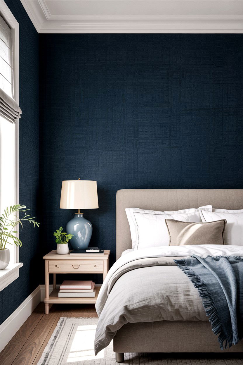 Textured linen wallpaper - 30 bedroom accent wall wallpapers