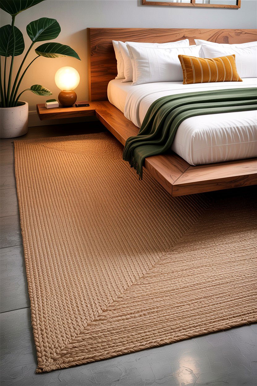Thin Weave Jute Rug - 30 bedroom jute rugs