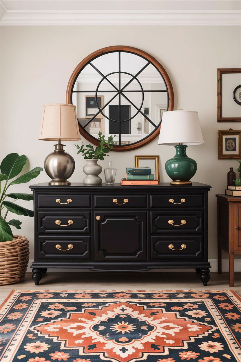 Thrifted dresser sideboard - 30 DIY living room ideas