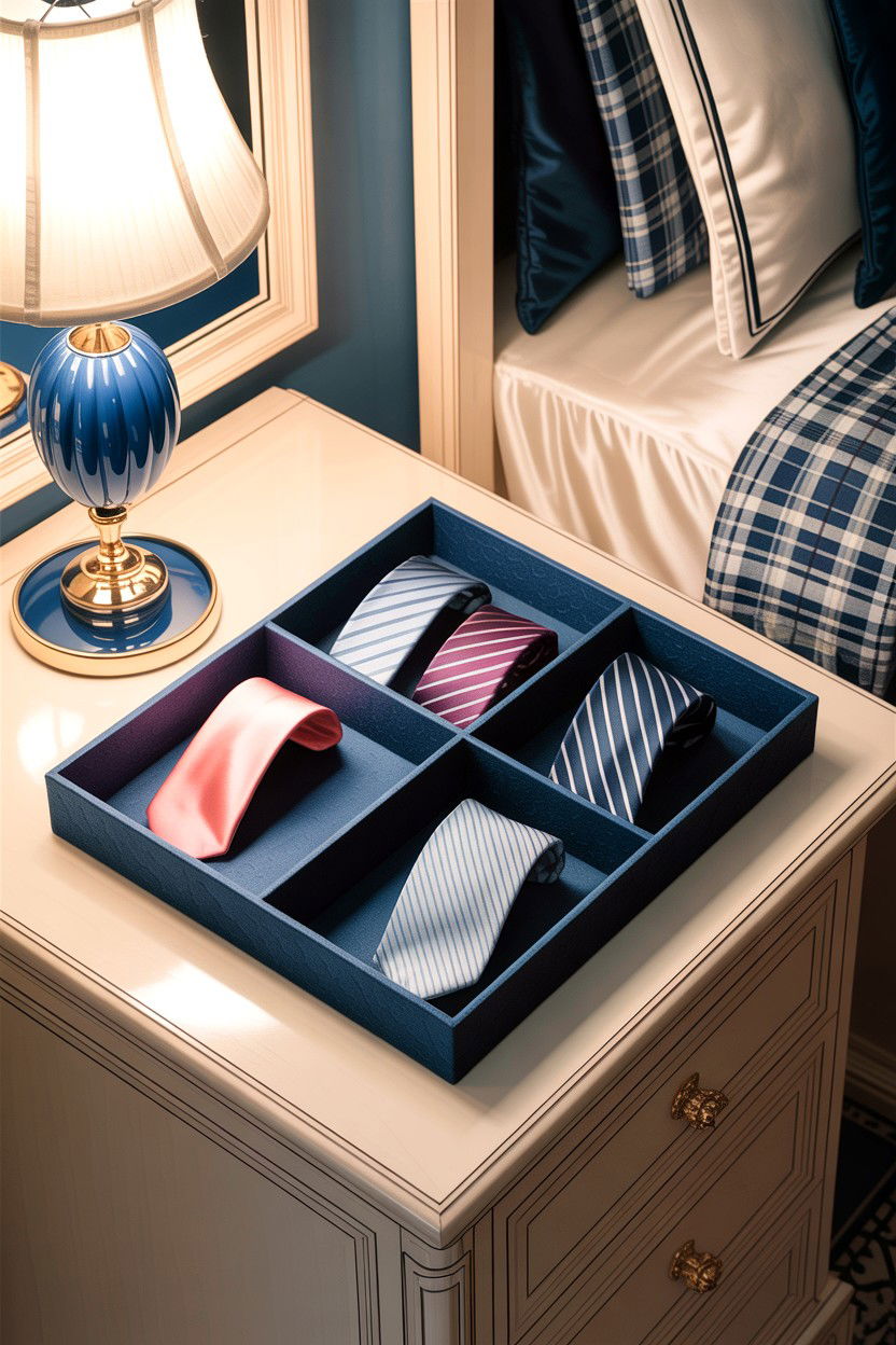 Tie Storage Tray - 30 bedroom tie storage ideas