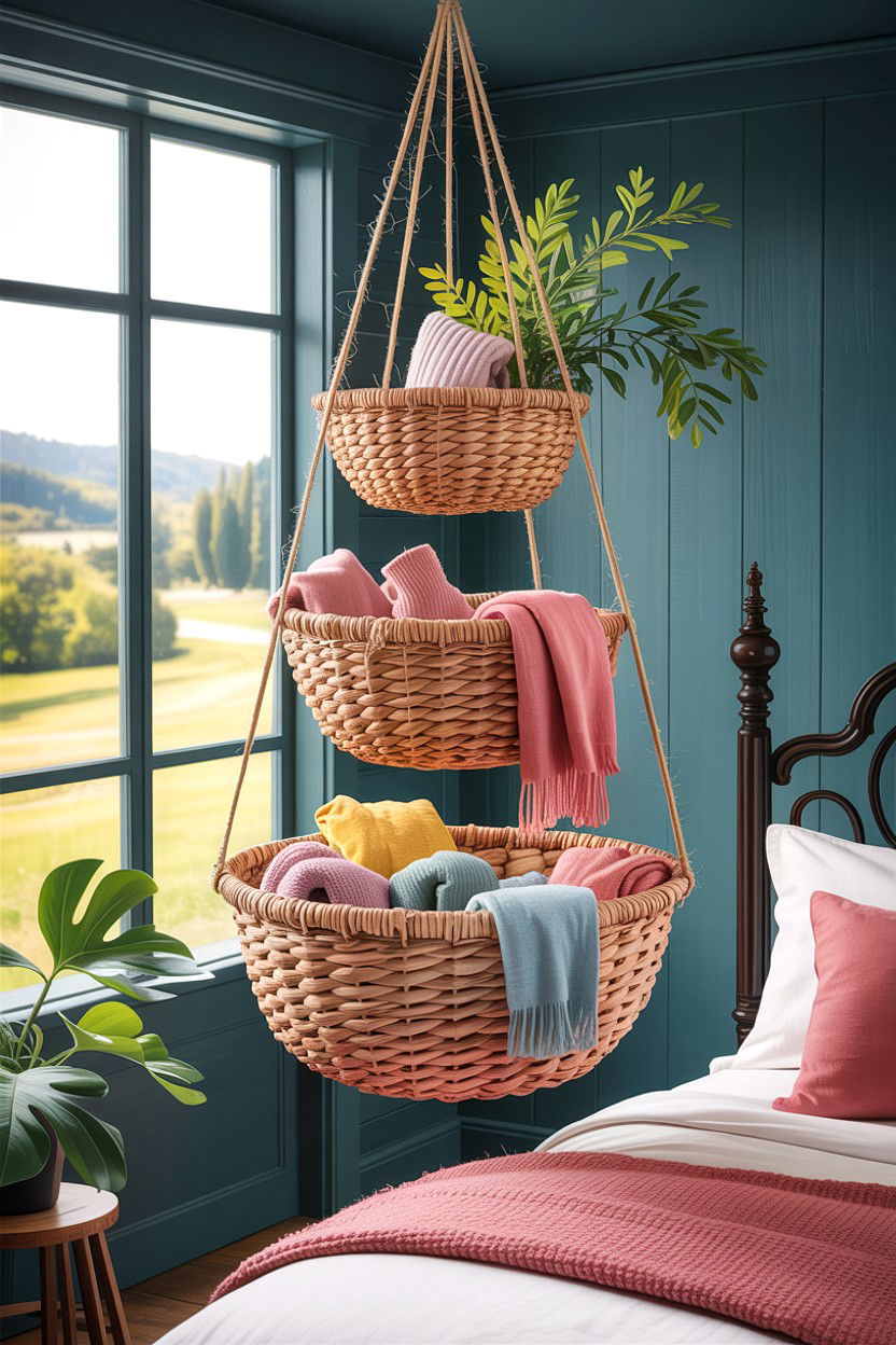 Tiered hanging basket - 30 bedroom hanging organizers
