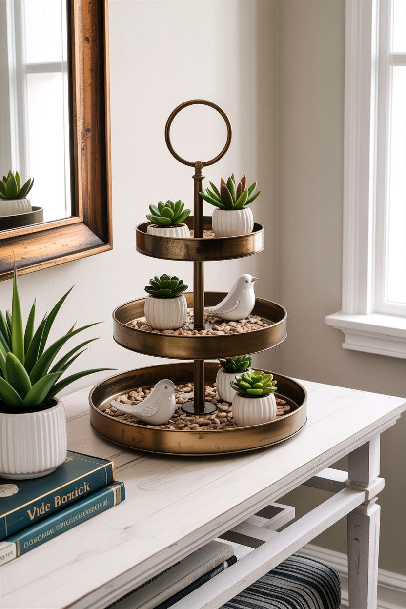 Tiered tray for living room - 30 living room decorative trays