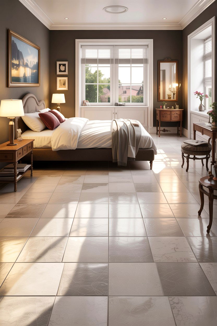 Tiled Bedroom Floor - 30 dust-free bedroom ideas