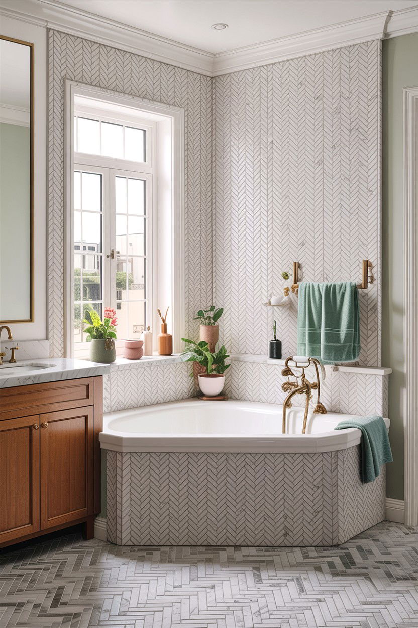 Tiled Corner Bathtub - 30 corner tub ideas