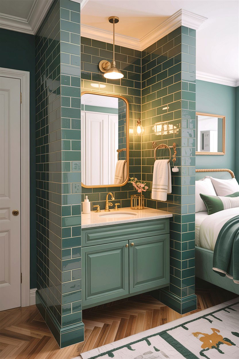 Tiled Partition Wall Bedroom - 30 bedroom pony wall ideas