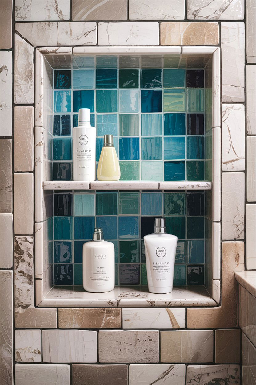 Tiled shower niche - 30 DIY bathroom ideas