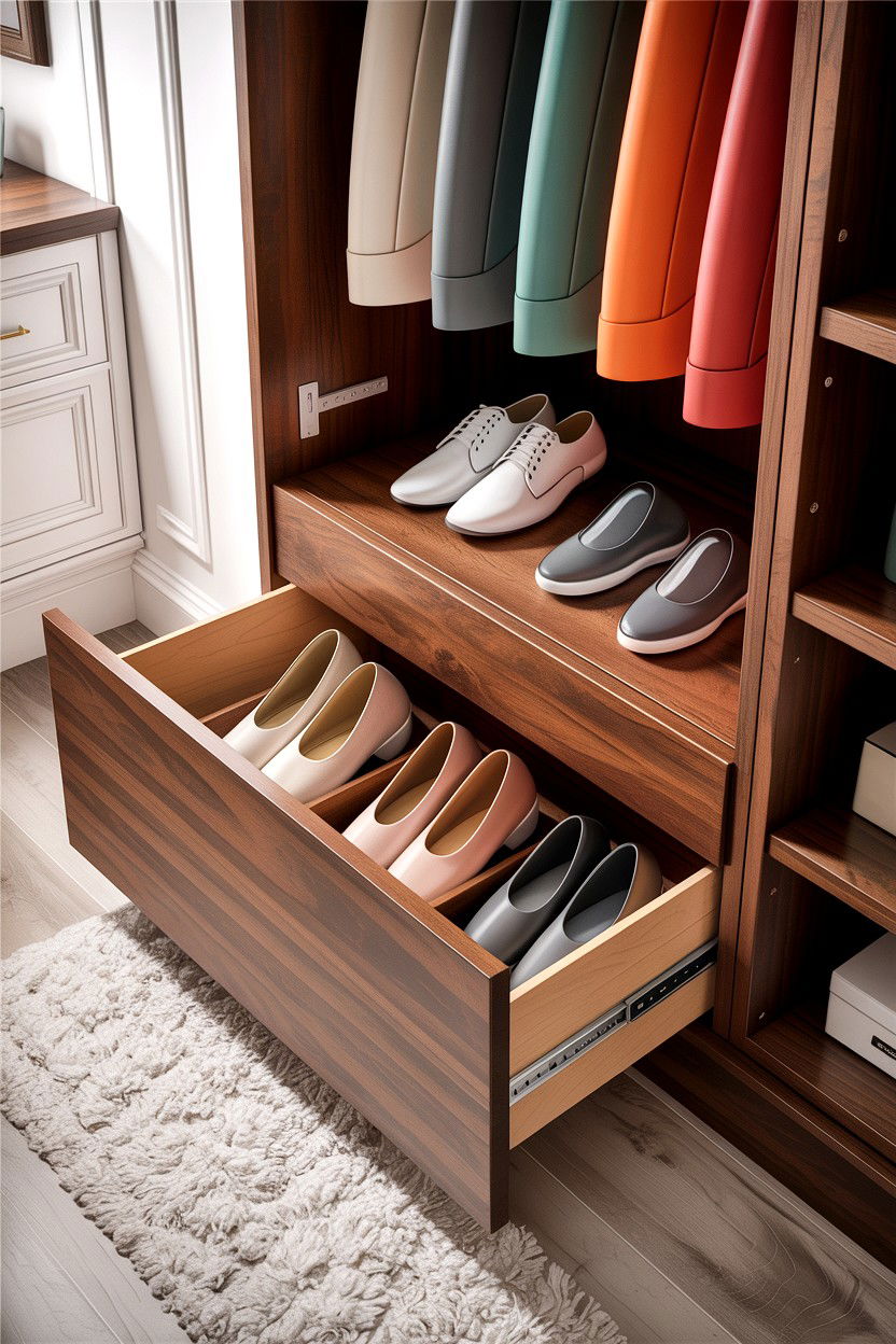 Toe Kick Drawer - 30 bedroom concealed storage ideas