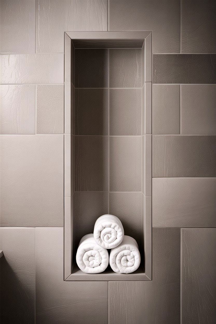 Towel Niche - 30 bathroom built-in storage ideas