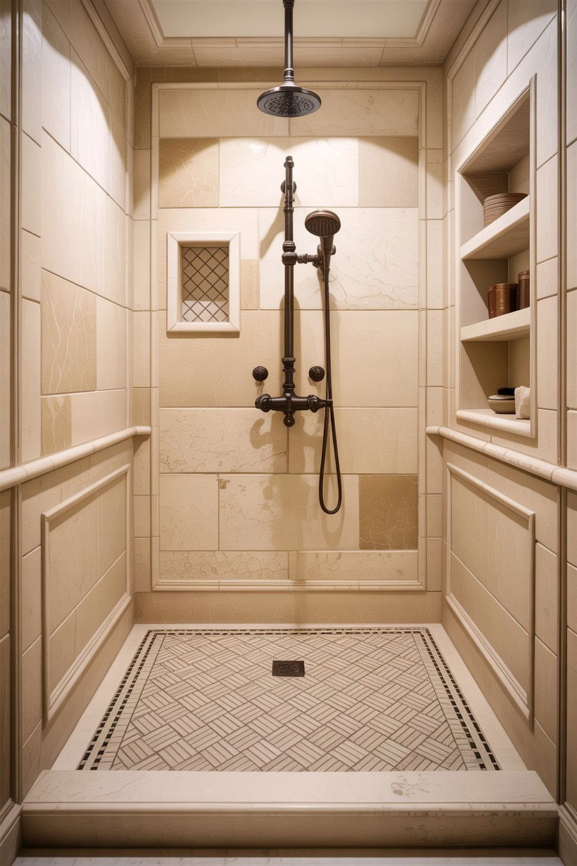 Traditional Basketweave Shower Floor - 30 basketweave tile bathroom ideas