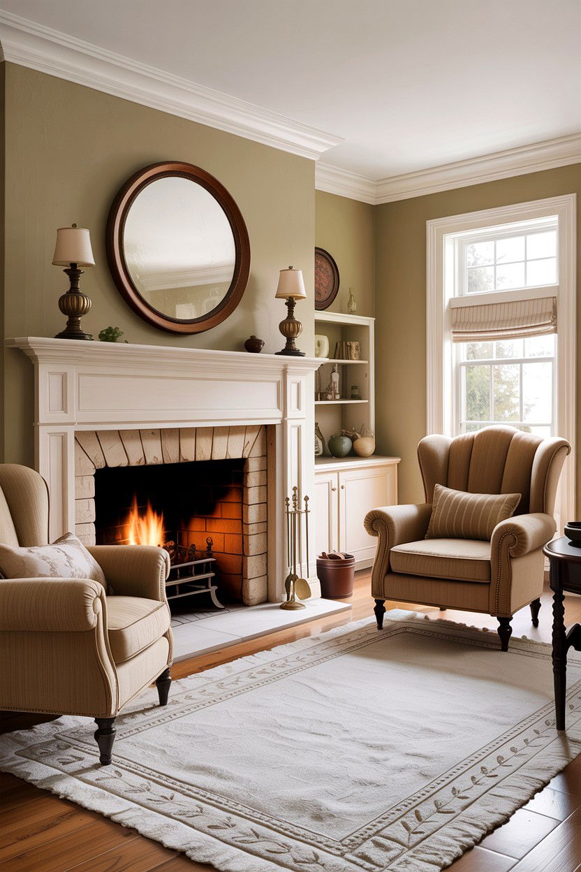 Traditional Beige Living Room With Fireplace - 30 traditional beige living room ideas