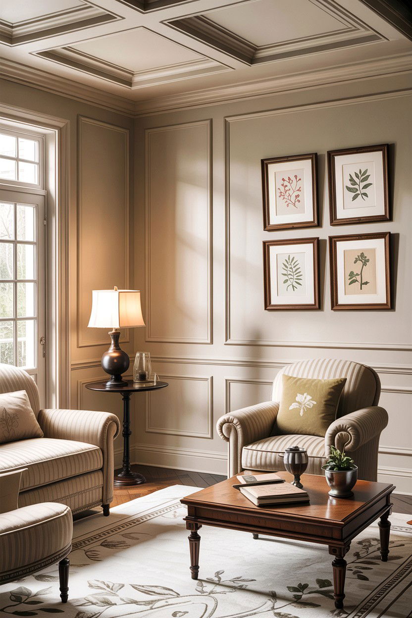 Traditional Beige Living Room With Molding - 30 traditional beige living room ideas